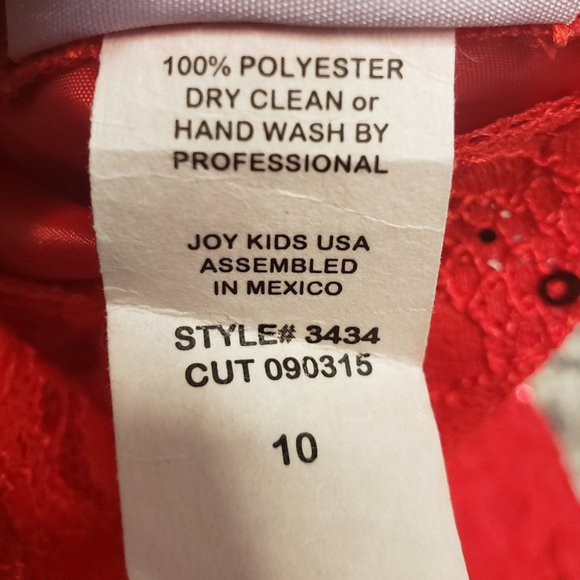 SOLD Red Sleeveless Sequin Fabric dress for Girls - Picture 5 of 11